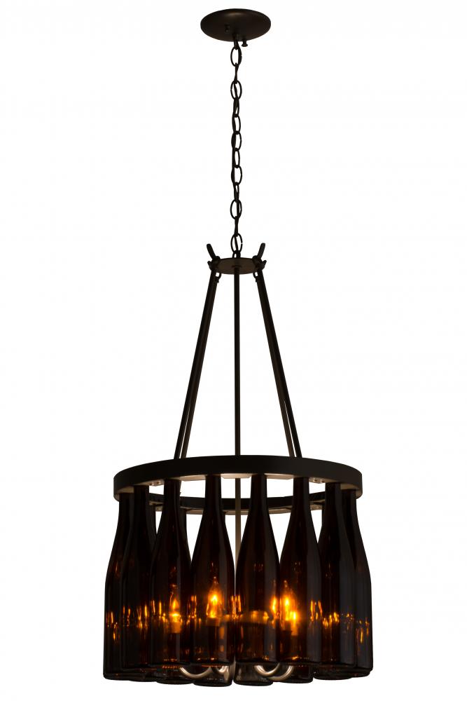 17"W Tuscan Vineyard Estate 16 Wine Bottle Chandelier