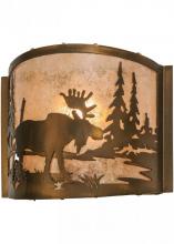 Meyda Blue 149962 - 12"W Moose at Lake Wall Sconce