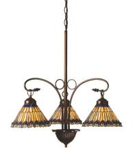 Meyda Blue 16094 - 24"W Tiffany Jeweled Peacock 3 LT Chandelier