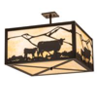 Meyda Blue 241426 - 24" Square Calf & Cow Flushmount