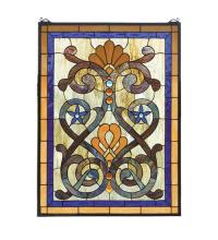 Meyda Blue 77999 - 20"W X 27"H Mandolin Stained Glass Window