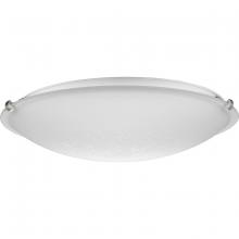 Progress P350179-009 - Linen Dome 20-1/4" Four-Light Transitional Brushed Nickel Etched Linen Glass Flush-Mount Light