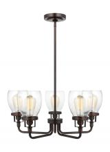 Generation Lighting 3214505-710 - Belton transitional 5-light indoor dimmable ceiling up chandelier pendant light in bronze finish wit