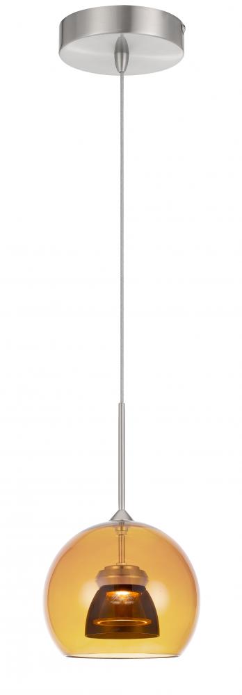 Integrated Dimmable LED Glass Mini Pendant Light. 6W, 450 Lumen, 3000k