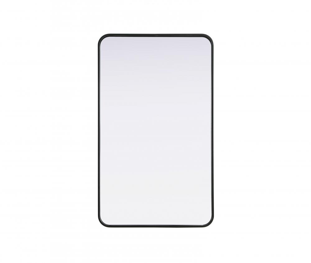 R Corner Mirror 24"x40"x2" Black