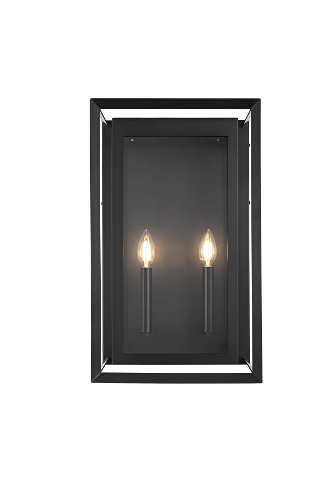 Etting 12 inch Outdoor Wall sconce in Black