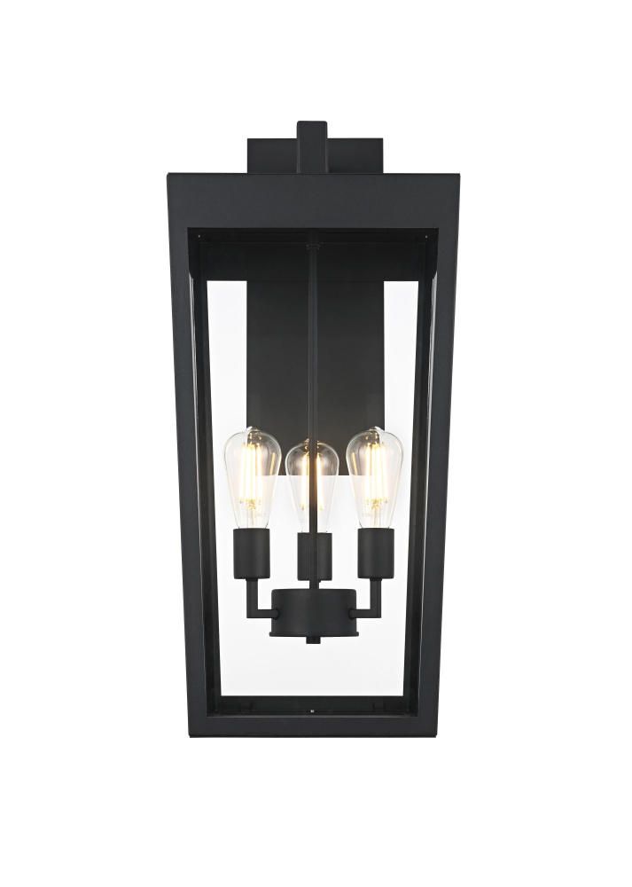 William 12 inch Outdoor Wall Sconce in Black