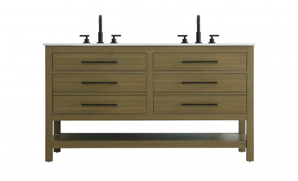 Vanity Cabinet 4DW 60"W x 22"D x 34"H Chestnut Brown