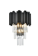 Elegant 3400W12BK - Willow 12 inch Wall Sconce in Black