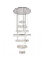 Elegant 3503G34C - Monroe Integrated LED Chip Light Chrome Chandelier Clear Royal Cut Crystal