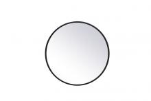 Elegant MR4821BK - Metal frame round mirror 21 inch in Black