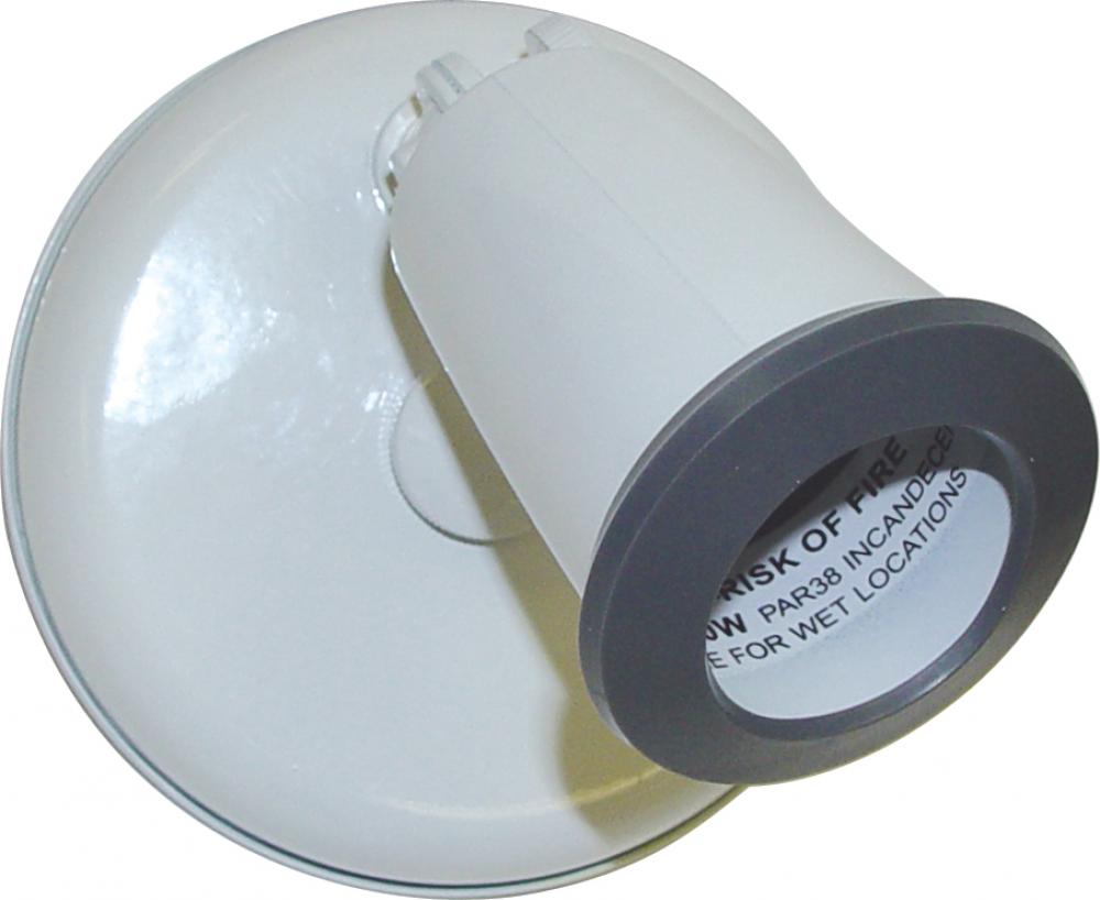 1 Light - 5" Flood Light - PAR38 Holder w/ Adjustable Swivel - White