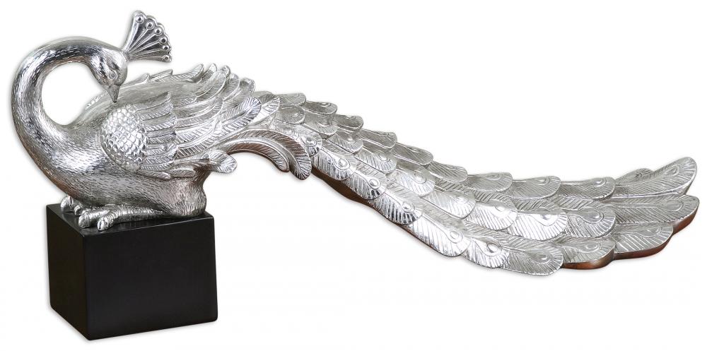 Uttermost Silver Peacock Statue