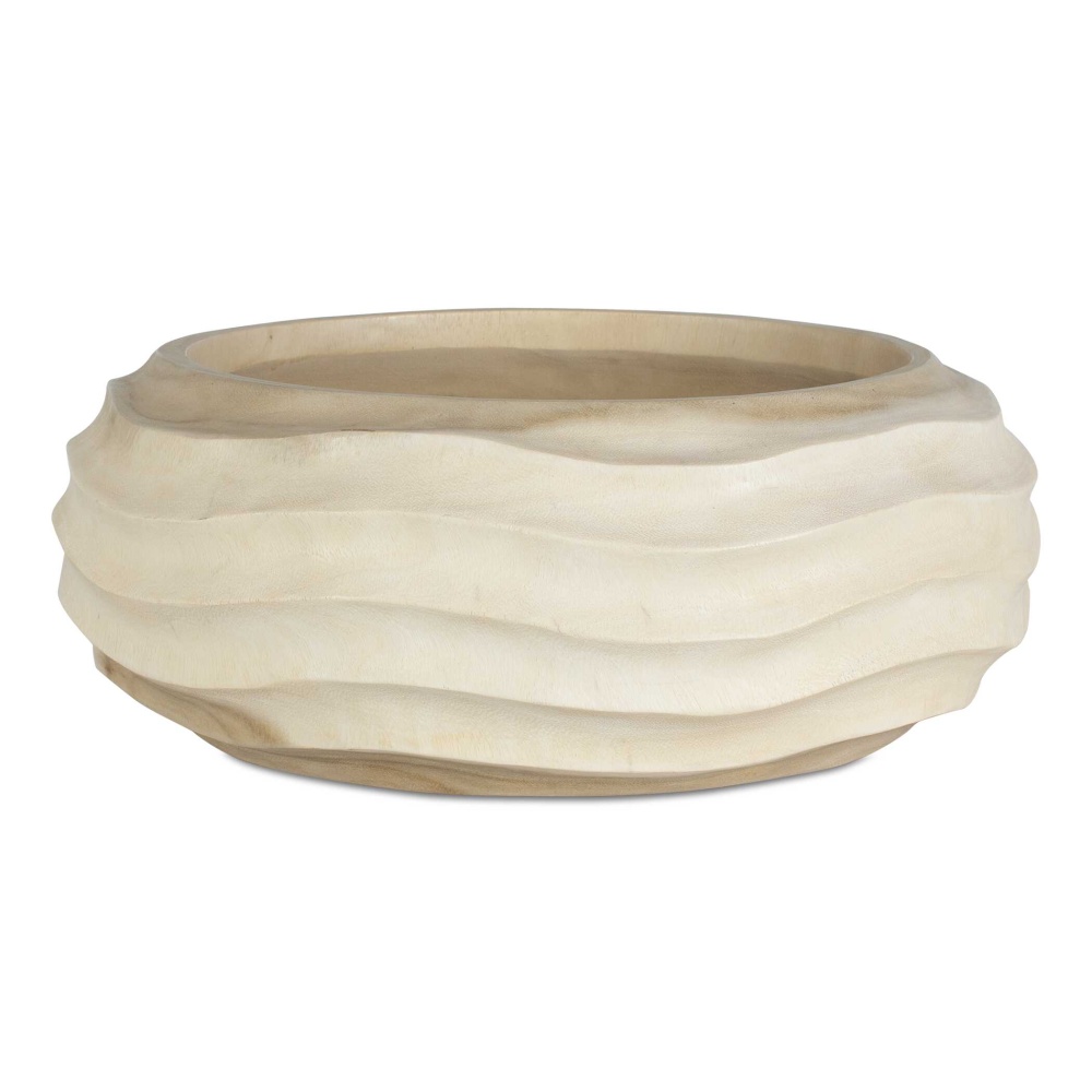 Uttermost Waveform Bleached Wood Bowl