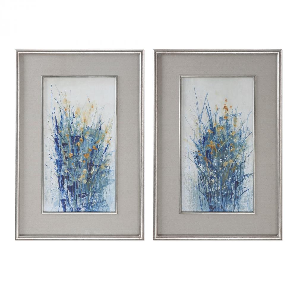 Uttermost Indigo Florals Framed Art Set/2